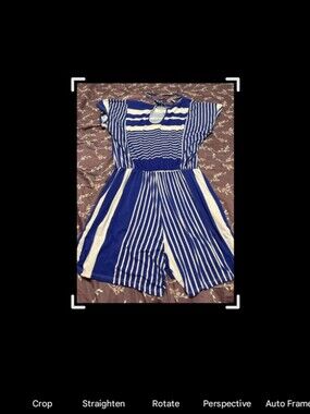 Toddler Blue and White Striped One-Piece Romper